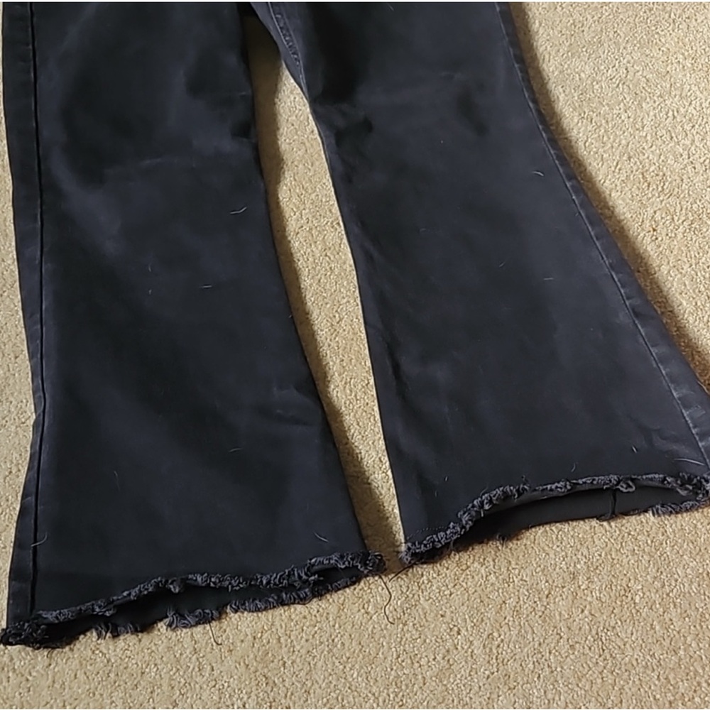 high rise cropped flare jeans